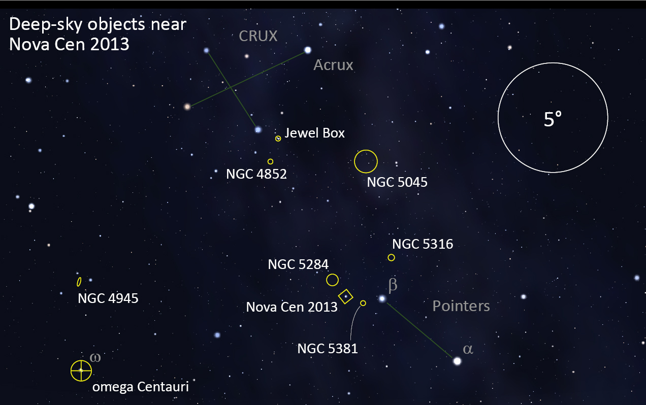 Deep-sky objects near Nova Cen 2013