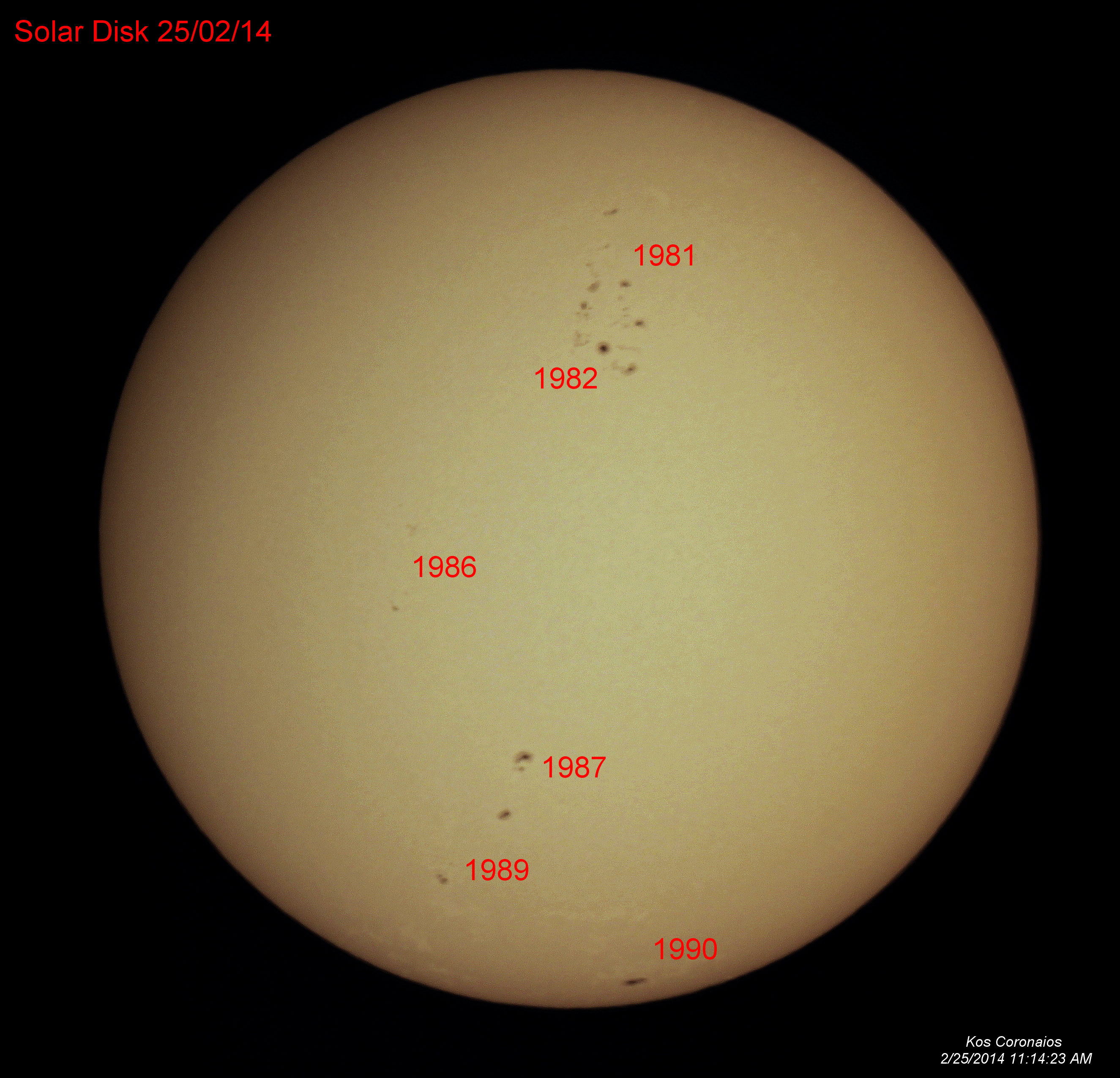 Solar disk 21 Feb 2014