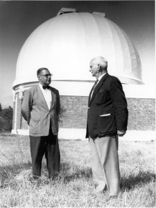 Directors of The Lamont-Hussey Observatory. Rossiter (right) 1928 - 52 and Holden (left) 1962 - 71. (Source: A.S.S.A. Symposium 2002: Paper 05 Penning: The Lamont-Hussey Observatory 1927- 1974)