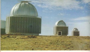 The telescope domes at Sutherland. Photo Credit: Dr. H Campbell. (Source: Moore)