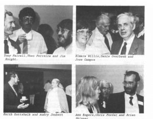 1st ASSA Symposium: Tony Fairall, Theo Ferreira, Jim Knight; Elmara Willis, Danie Overbeek, Jose Campos; Keith Gottshalk, Audry Joubert; Ann Rogers, Chris Forder, Brian Skinner (Source: MNASSA 1992, Vol.51, No.5, p.38.) (Auke 1992-51-5-38)